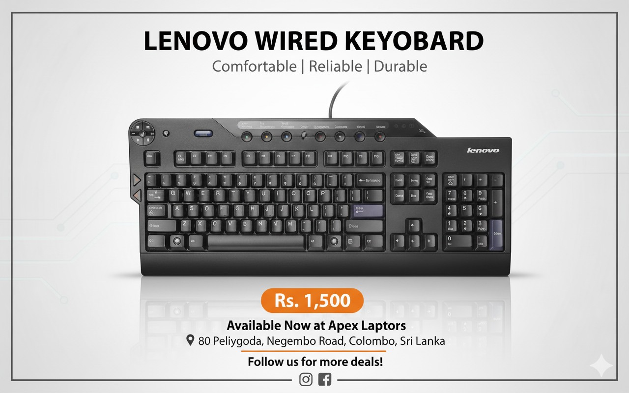 Lenovo Enhanced Performance USB Keyboard — Reliable & Comfortable Typing