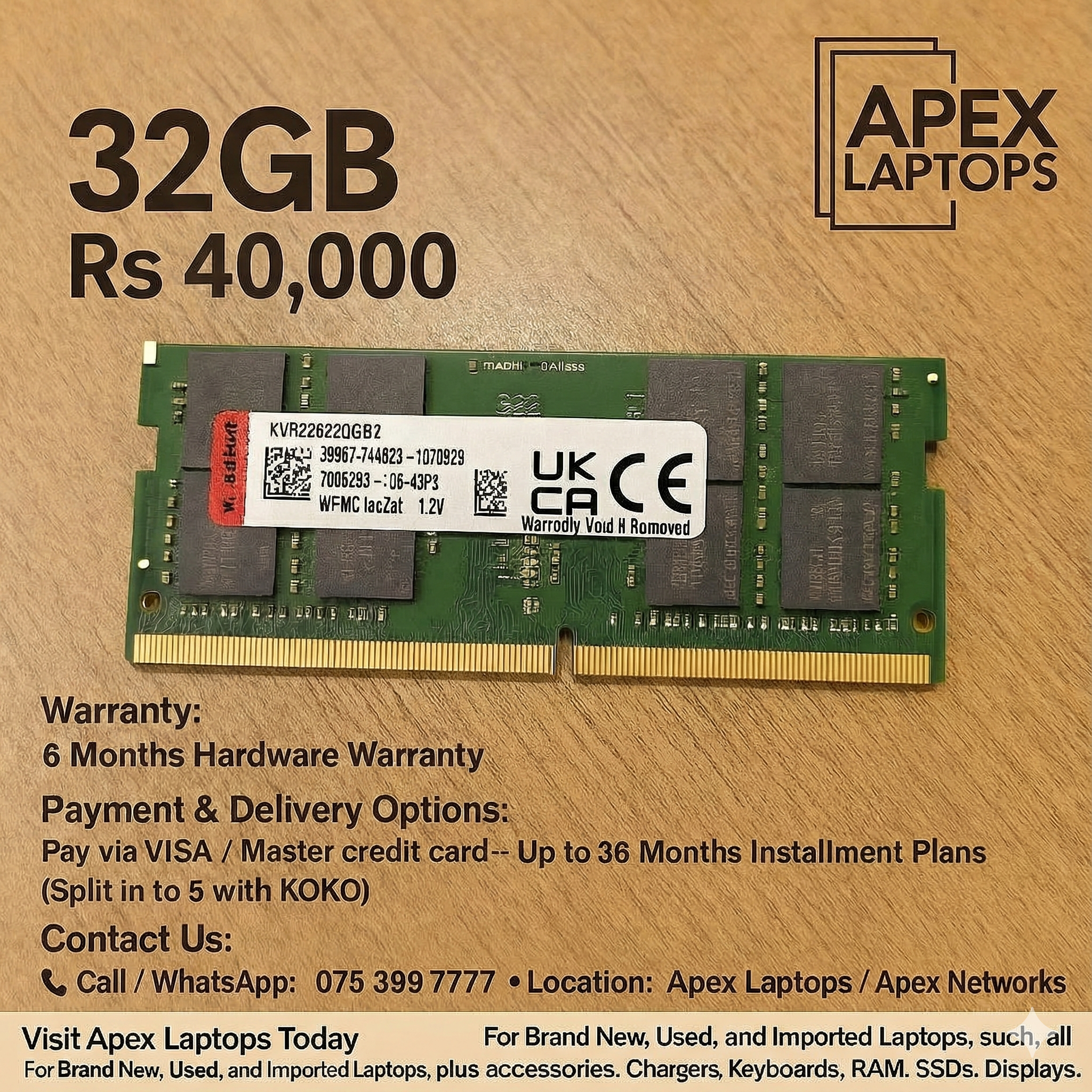 Kingston 32GB Laptop RAM
